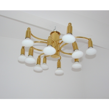 Mosiężna lampa sufitowa vintage